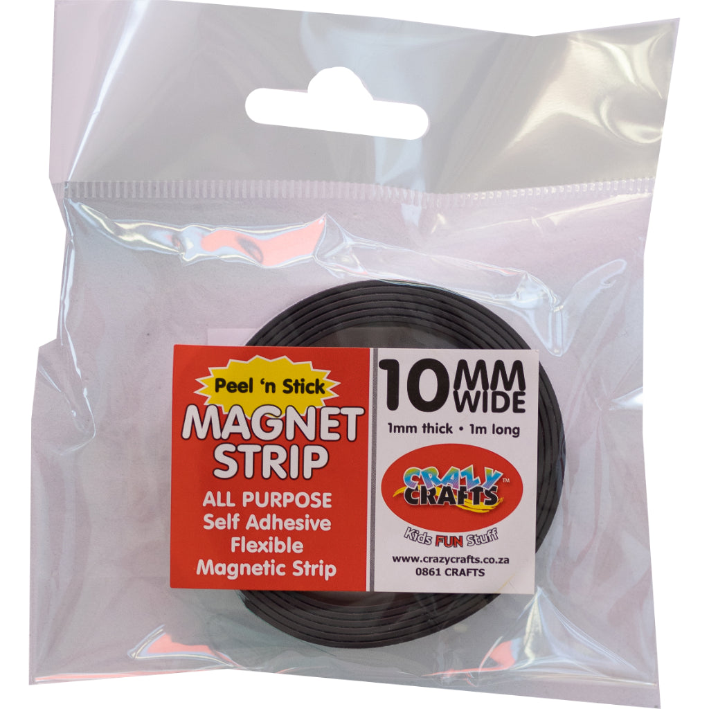 All Purpose Flexible Magnetic Strip. Self Adhesive Back Side. Peel 'n Stick. 1mm Thick. 1m Long.