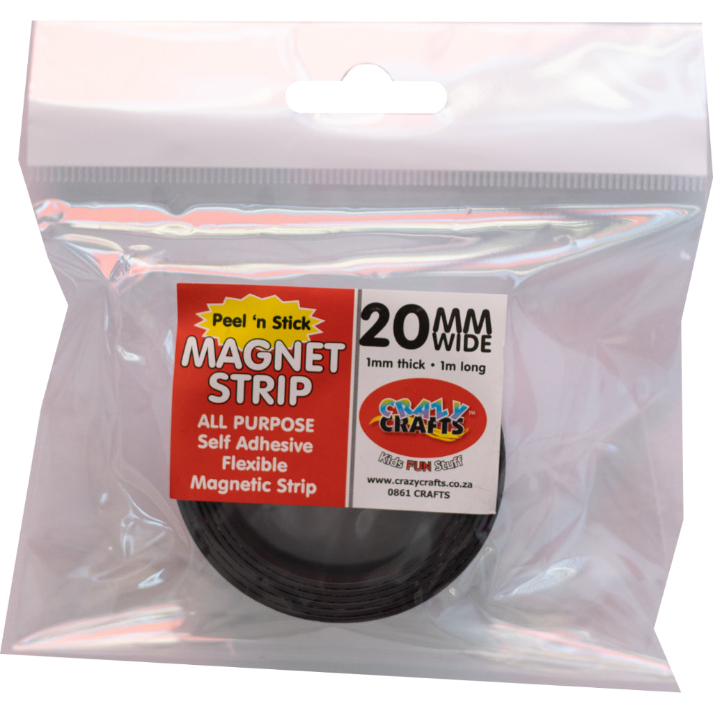 All Purpose Flexible Magnetic Strip. Self Adhesive Back Side. Peel 'n Stick. 1mm Thick. 1m Long.