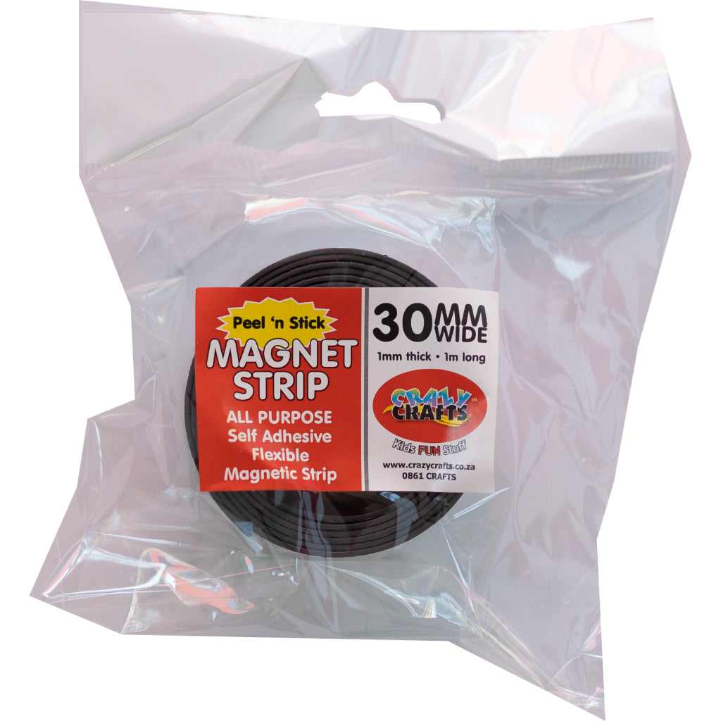 All Purpose Flexible Magnetic Strip. Self Adhesive Back Side. Peel 'n Stick. 1mm Thick. 1m Long.