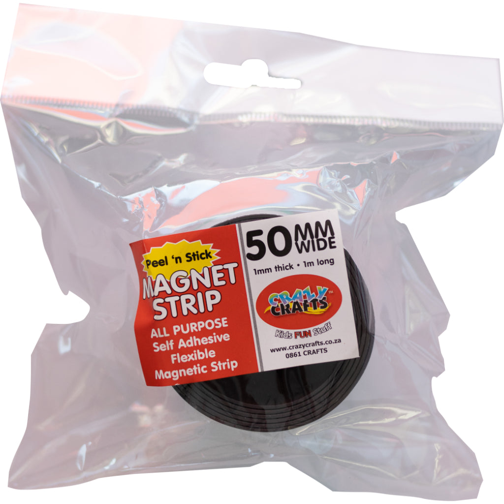 All Purpose Flexible Magnetic Strip. Self Adhesive Back Side. Peel 'n Stick. 1mm Thick. 1m Long.