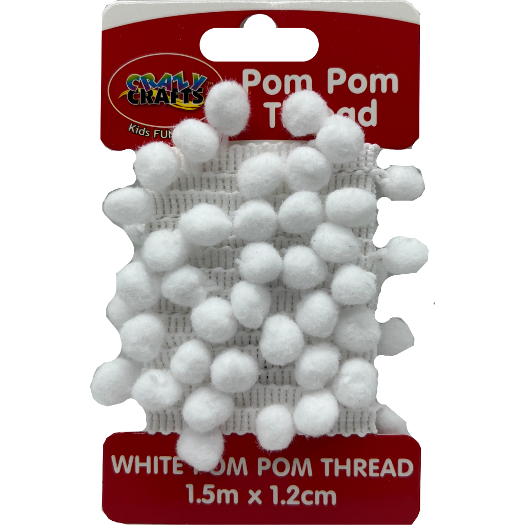 Crazy Pom Pom Thread White