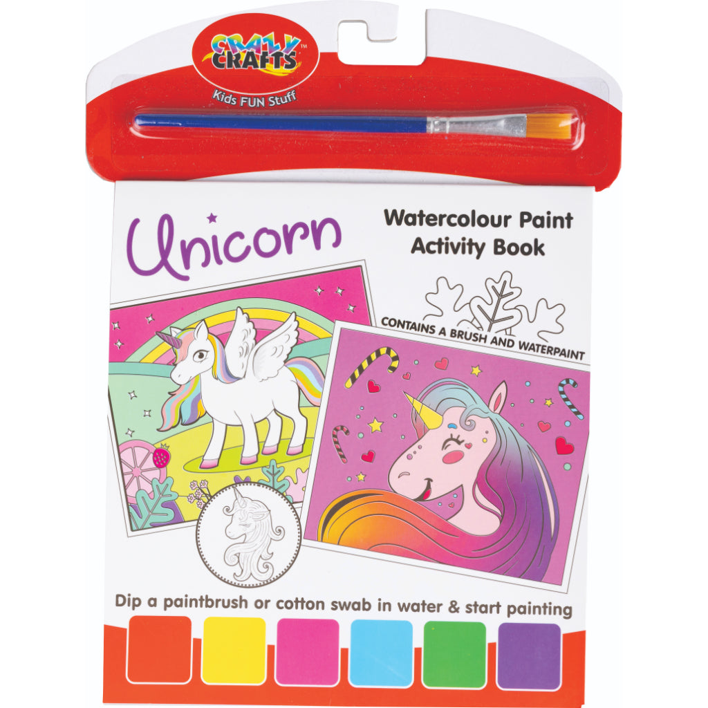 The Watercolour Activity Book Is A Great Way To Play And Paint At The Same Time. Includes 1 x Paint Brush Includes Water Paint. Simply Dip Your Paint Brush Or A Cotton Swab In Water & Start Painting.