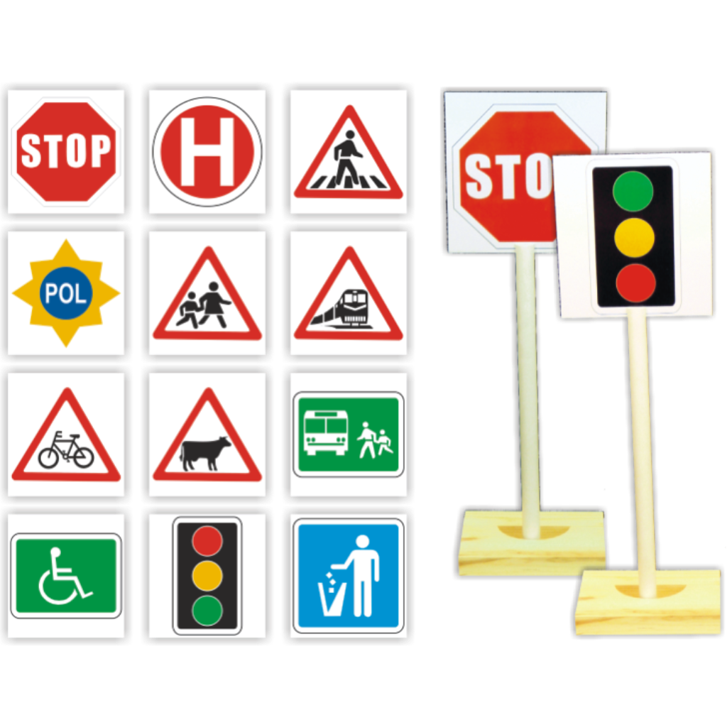 Road Signs (12 Signs & 2 Stands)