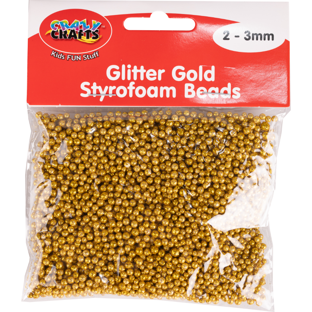 Styrofoam Beads Glitter Gold - 2-3mm