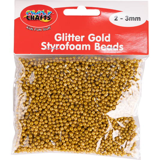 Styrofoam Beads Glitter Gold - 2-3mm