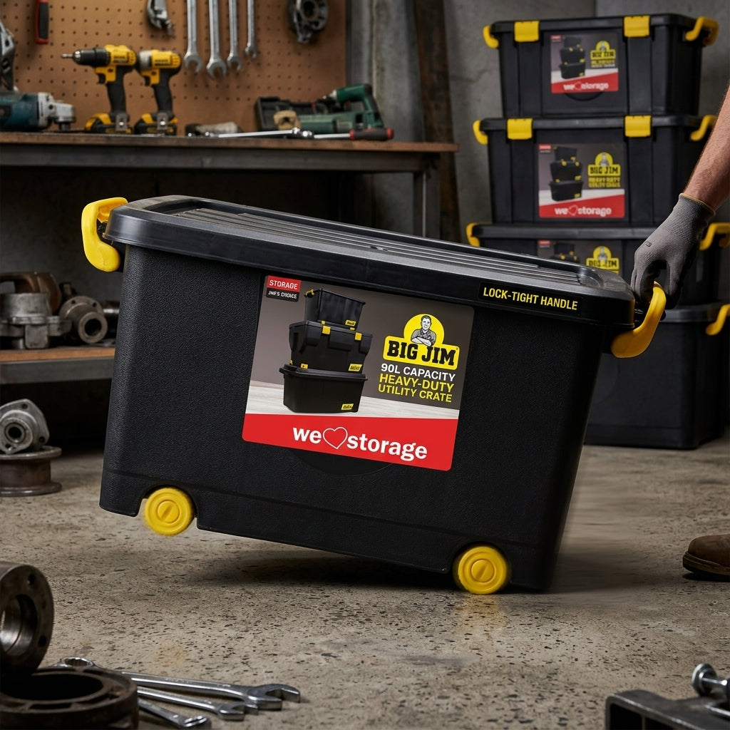 Crate Heavy Duty Utility Black 90L
