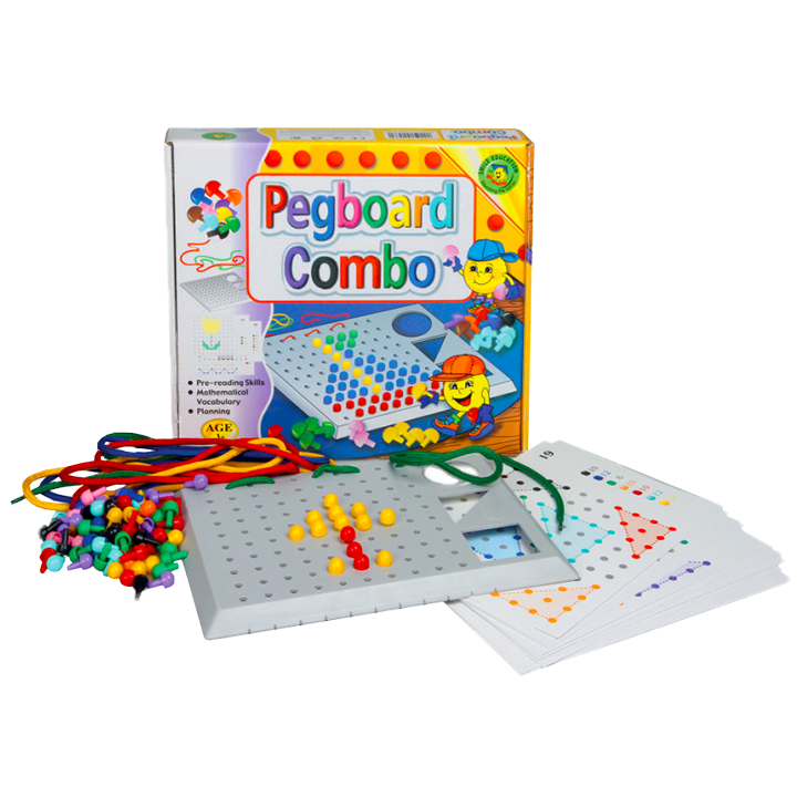 With This Game, Your Child Can Learn All About: Pre-Reading Skills. Mathematical Vocabulary. Planning. Includes Peg Board, Pegs, Laces and Design Cards. Ages 3+