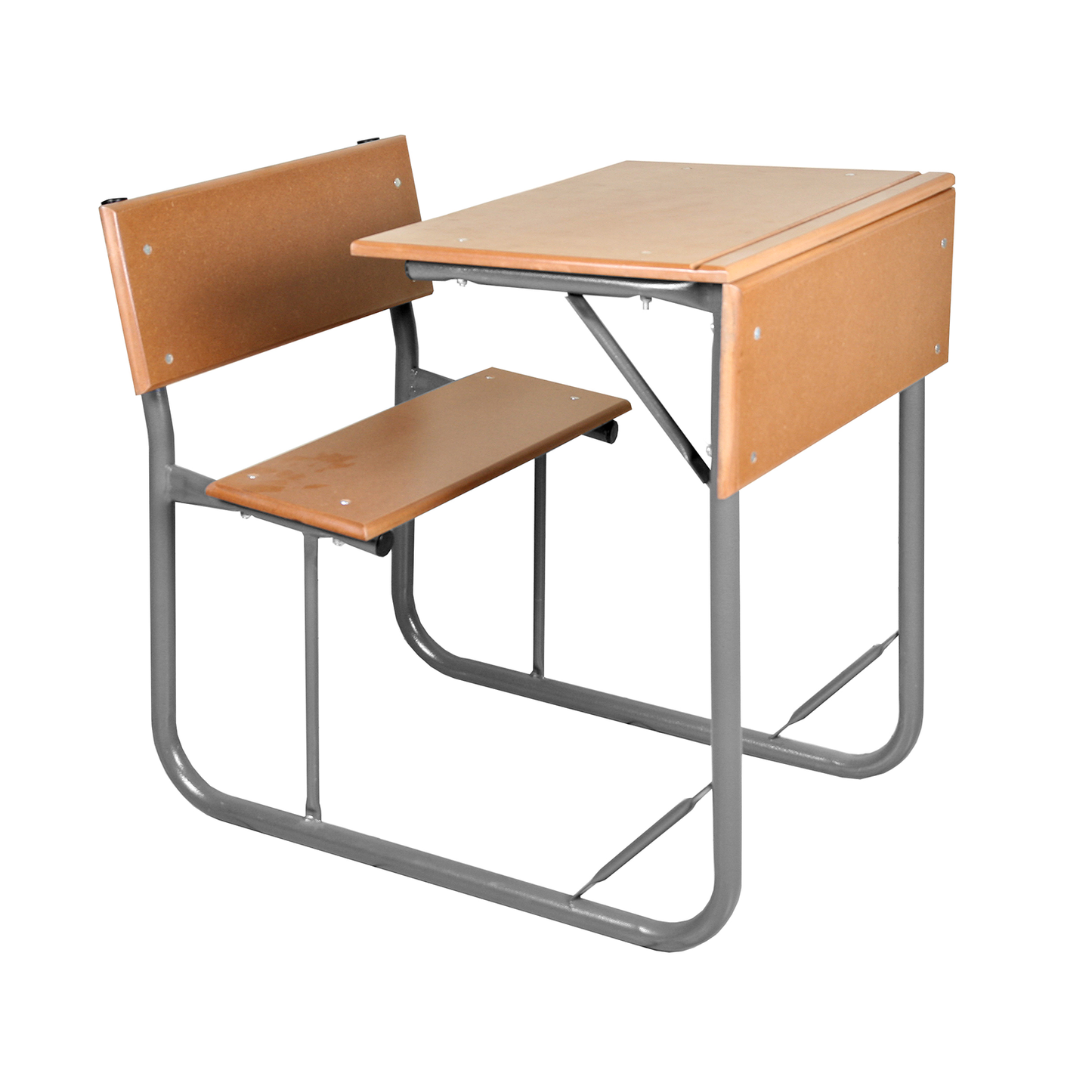 Dimensions - 600 x 450 x 650mm. Made From Medium Density Fiberboard. Contributes To The Comfort, Posture And Support Of Students. Serves As A Desk And Chair In One. Single Seated.