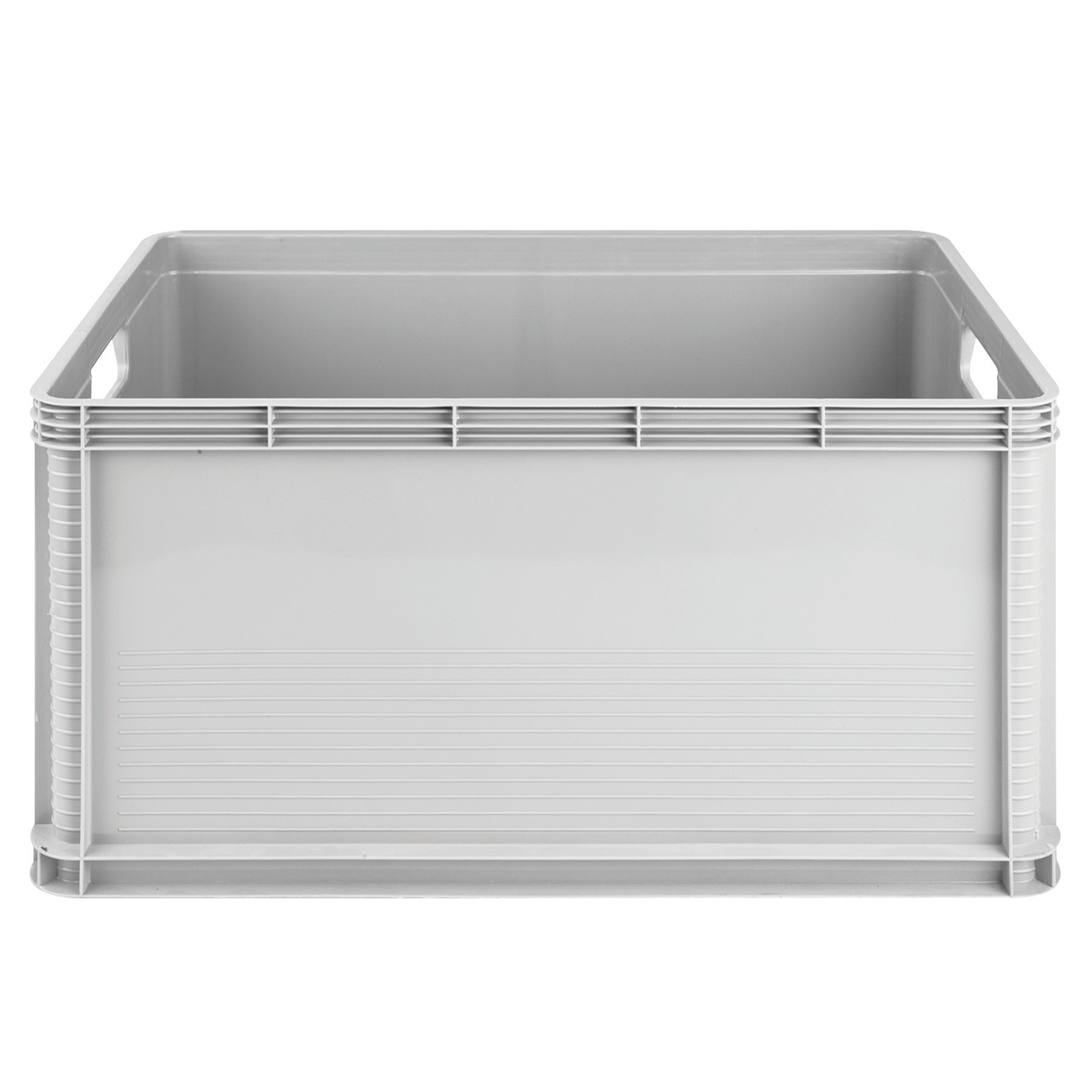 Capacity - 68 litres. Made From 100% Virgin Polypropylene. Clear Material To View Contents. Carry Handles. Multi-Purpose. Easy To Move Around. Easily Accessible. Easily Stacked. Perfect For Pallets. Organise Your Garage, House, Office Etc