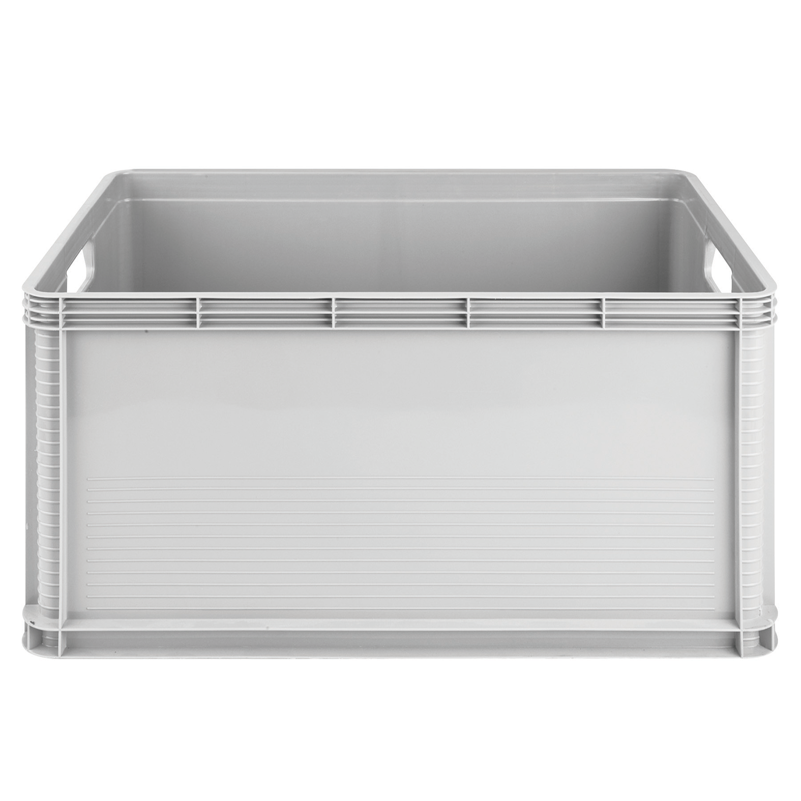 Capacity - 68 litres. Made From 100% Virgin Polypropylene. Clear Material To View Contents. Carry Handles. Multi-Purpose. Easy To Move Around. Easily Accessible. Easily Stacked. Perfect For Pallets. Organise Your Garage, House, Office Etc