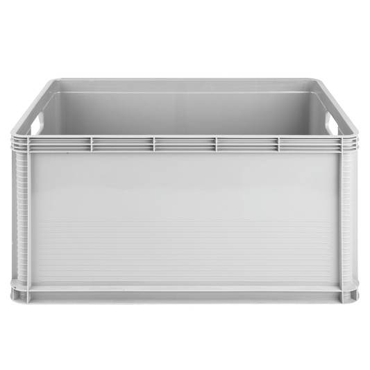 Capacity - 68 litres. Made From 100% Virgin Polypropylene. Clear Material To View Contents. Carry Handles. Multi-Purpose. Easy To Move Around. Easily Accessible. Easily Stacked. Perfect For Pallets. Organise Your Garage, House, Office Etc