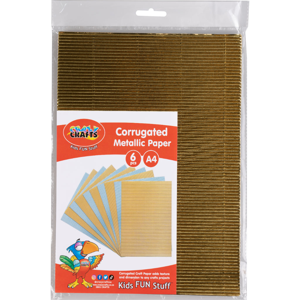 Corrugated Craft Paper Adds Texture And Dimensions To Any Crafts Project. Corrugated Paper Stimulates Imagination And Creativity. It Can Also Be Used For Various Arts & Crafts Products. Each Pack Comes With 6Pcs Each Sheet Is A4 In Size