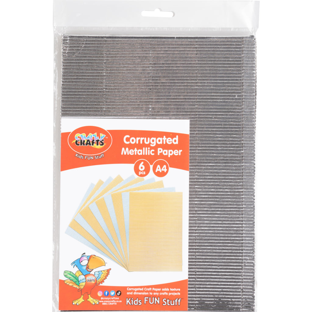 Corrugated Craft Paper Adds Texture And Dimensions To Any Crafts Project. Corrugated Paper Stimulates Imagination And Creativity. It Can Also Be Used For Various Arts & Crafts Products. Each Pack Comes With 6Pcs Each Sheet Is A4 In Size