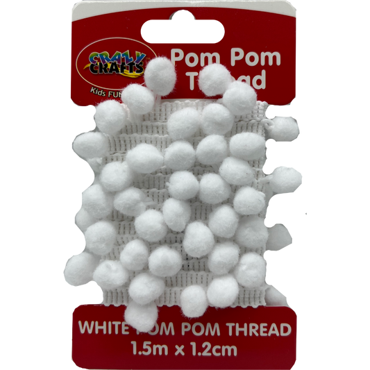 Crazy Pom Pom Thread White