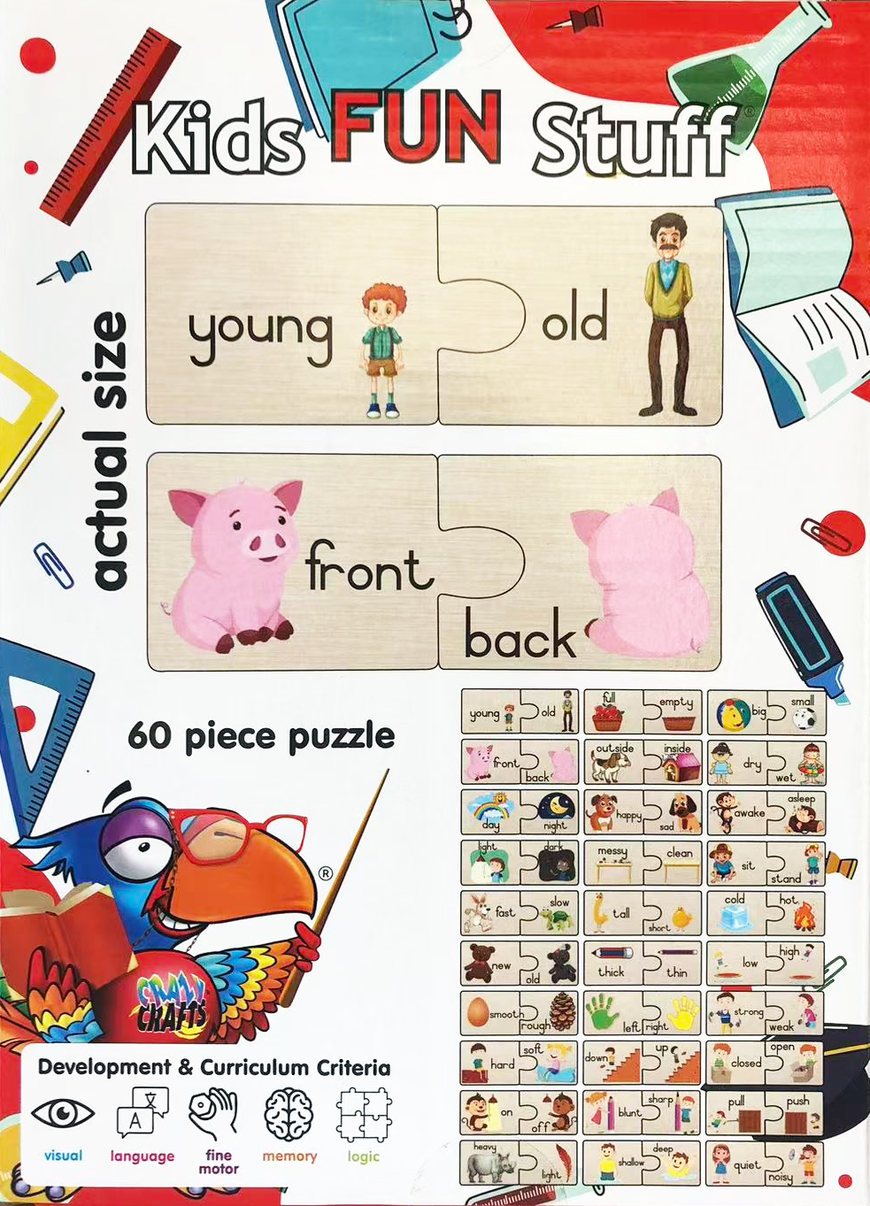 Craft-Ucation Puzzles English - Opposites (60 Pieces)