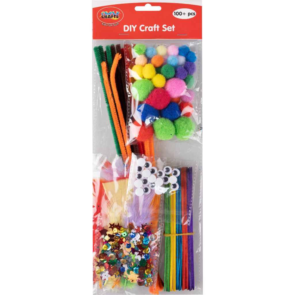 Set With Different Items Inside To Craft Anything You Can Think Of. Teaches Different Shapes And Colours. Will Also Boost Fine Motor Skills. 100+ PCS.
