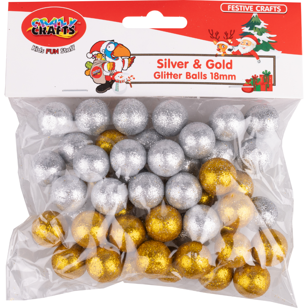 Festive Crafts - Silver & Gold Glitter Balls