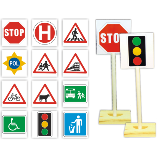 Road Signs (12 Signs & 2 Stands)