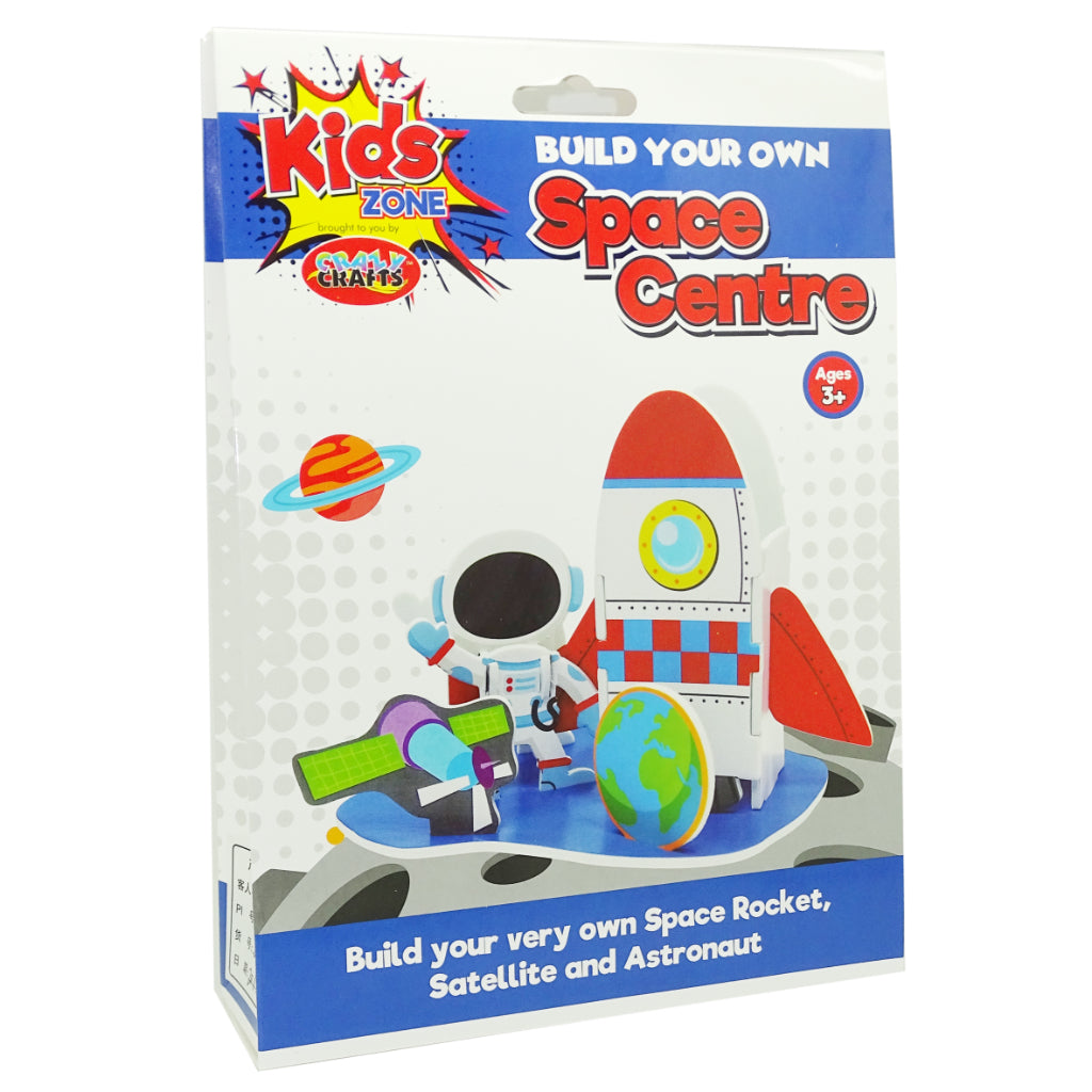 Build Your Own Box With Foam And Crafty Items. Build Your Own Space Centre! Makes A Space Rocket, Satellite And Astronaut! Ages 3+