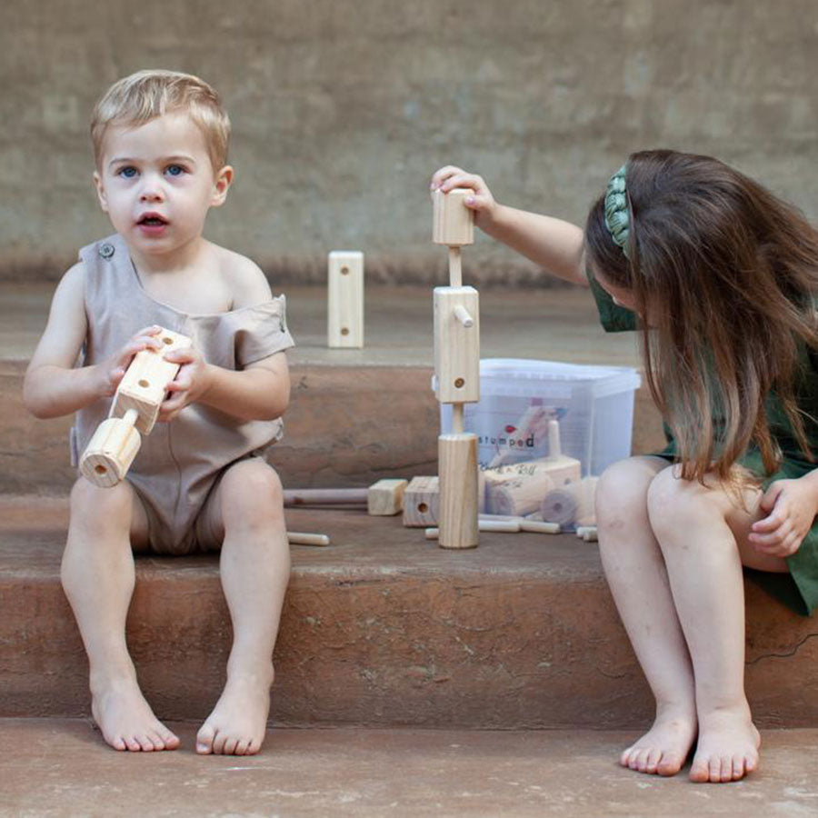 kids wooden building blocks