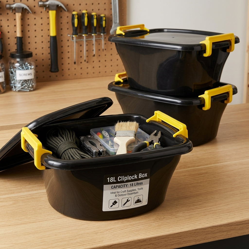 Big Jim 18L Cliplock Box Black