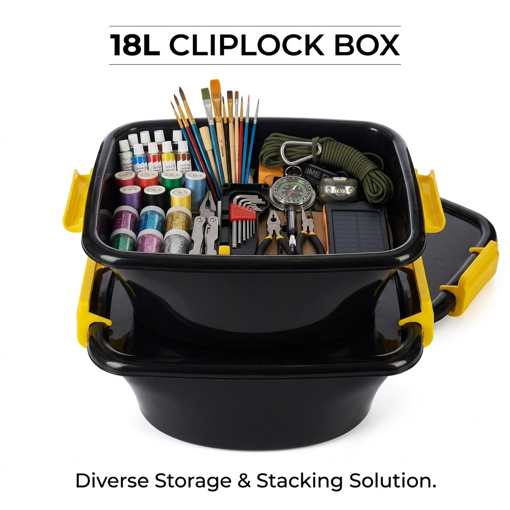 Big Jim 18L Cliplock Box Black