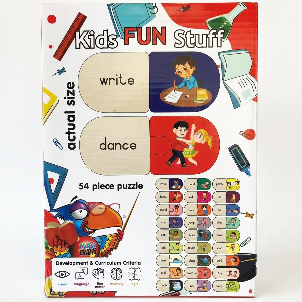 Craft-Ucation Puzzles English - Verbs (54 Pieces)