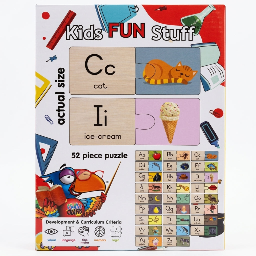 Craft-Ucation English Puzzle - Alphabet (52 Pieces)
