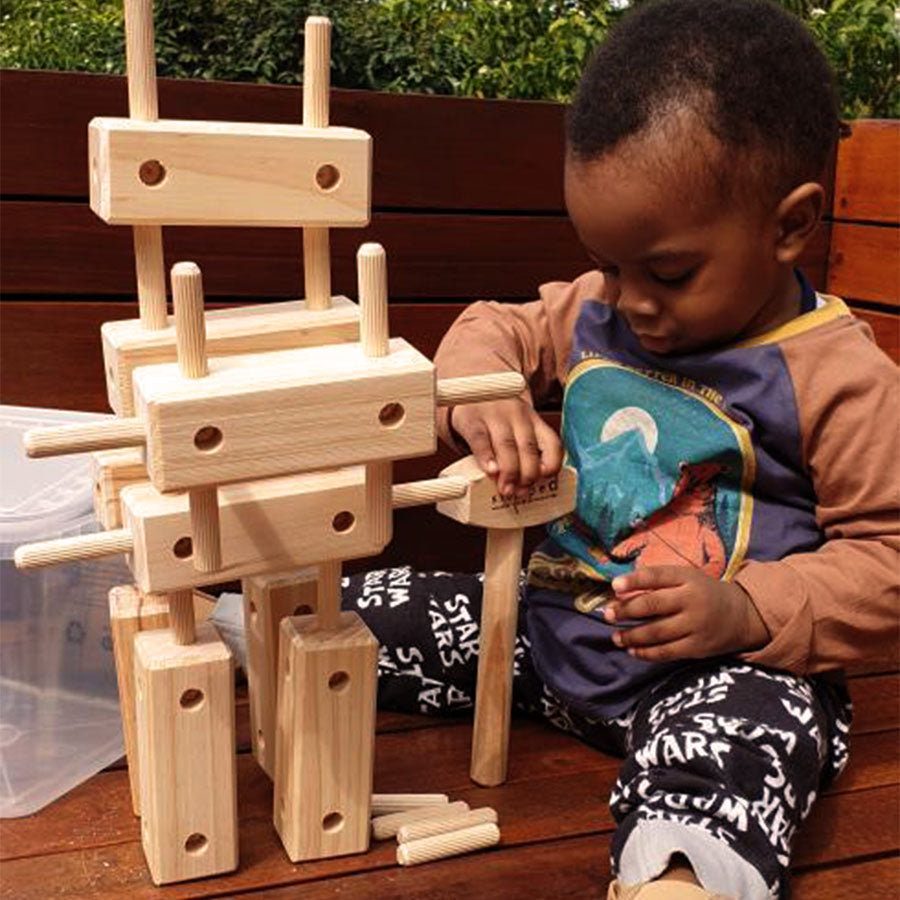 kids wooden building blocks