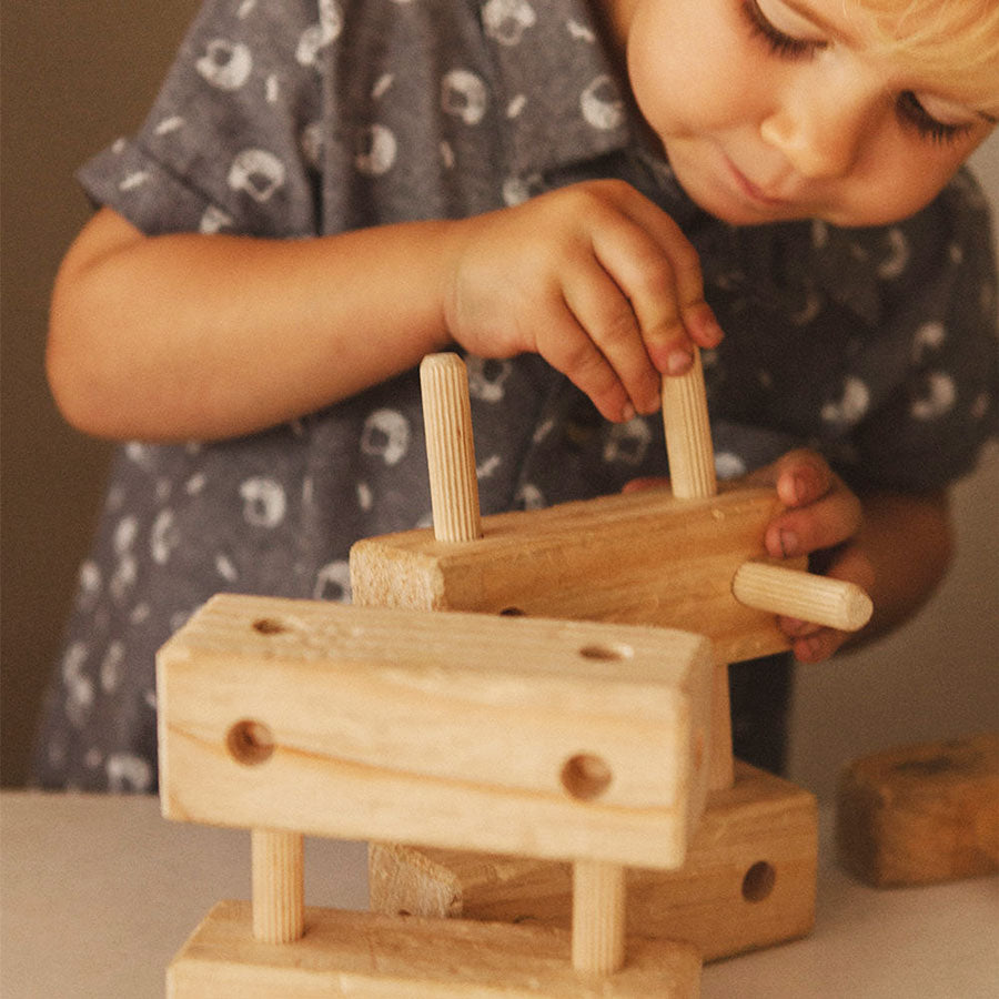 kids wooden building blocks