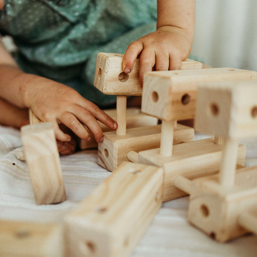 kids wooden building blocks