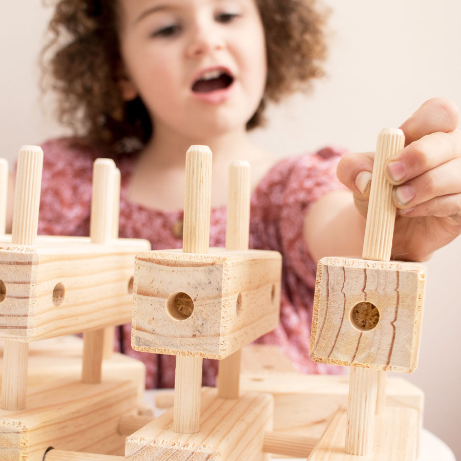 kids wooden building blocks