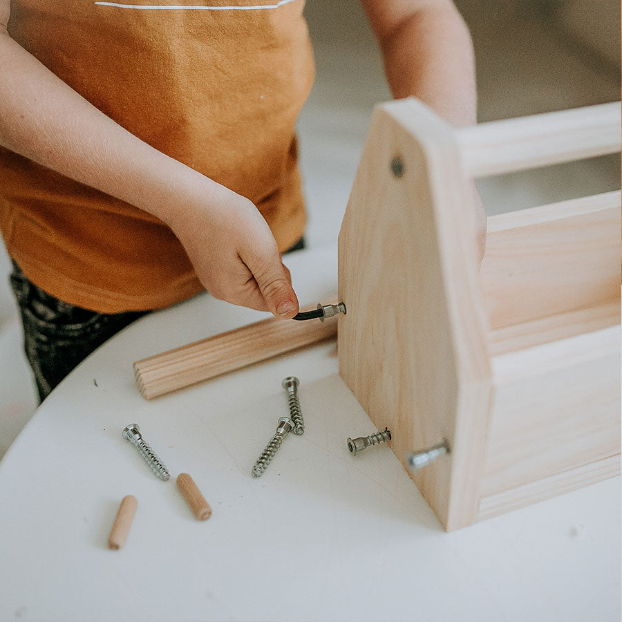 kids wooden tool box kit