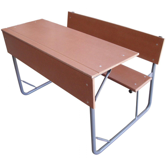 Dimensions - 1065 x 450 x 650mm. Made From Medium Density Fiberboard. Contributes To The Comfort, Posture And Support Of Students. Serves As A Desk And Chair In One. Double Seated.