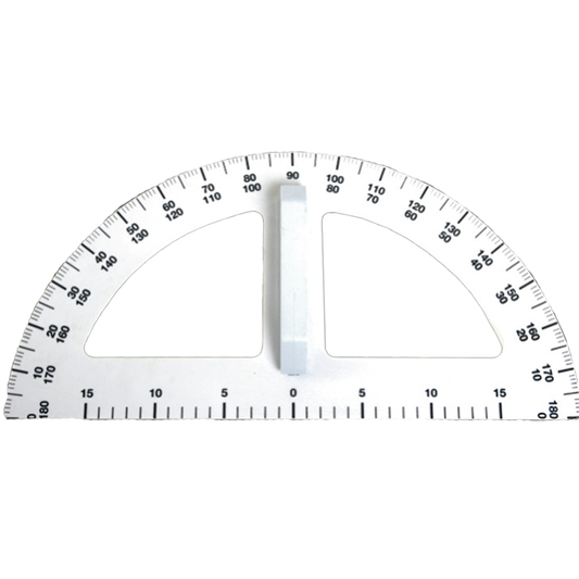 A blackboard protractor is a tool used for measuring and drawing angles on a blackboard or similar writing surface. It is an adaptation of the traditional protractor used in geometry, designed specifically for use on a chalkboard or whiteboard. The blackboard protractor assists teachers and students in accurately illustrating and understanding angles in geometric constructions and lessons.