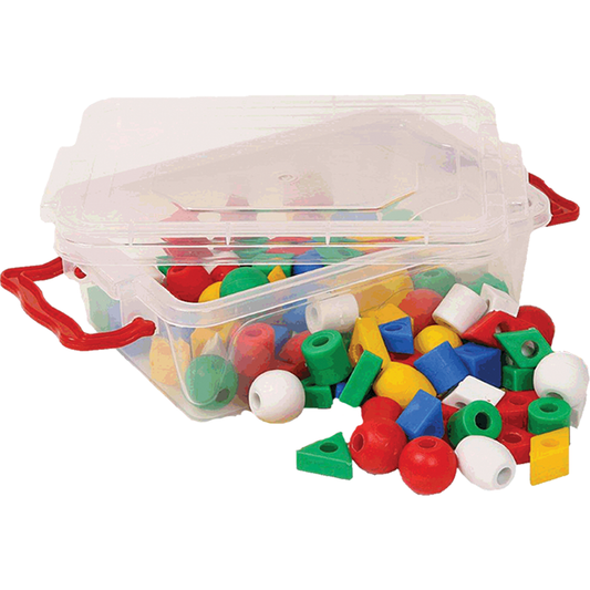 Spare Educational Beads. Ideal For Hand And Eye Coordination. Multi Colours And Shapes. Comes In A 1 Litre Multi Box. Includes Lid Includes Lid Clips Ideal For Children Age 3+